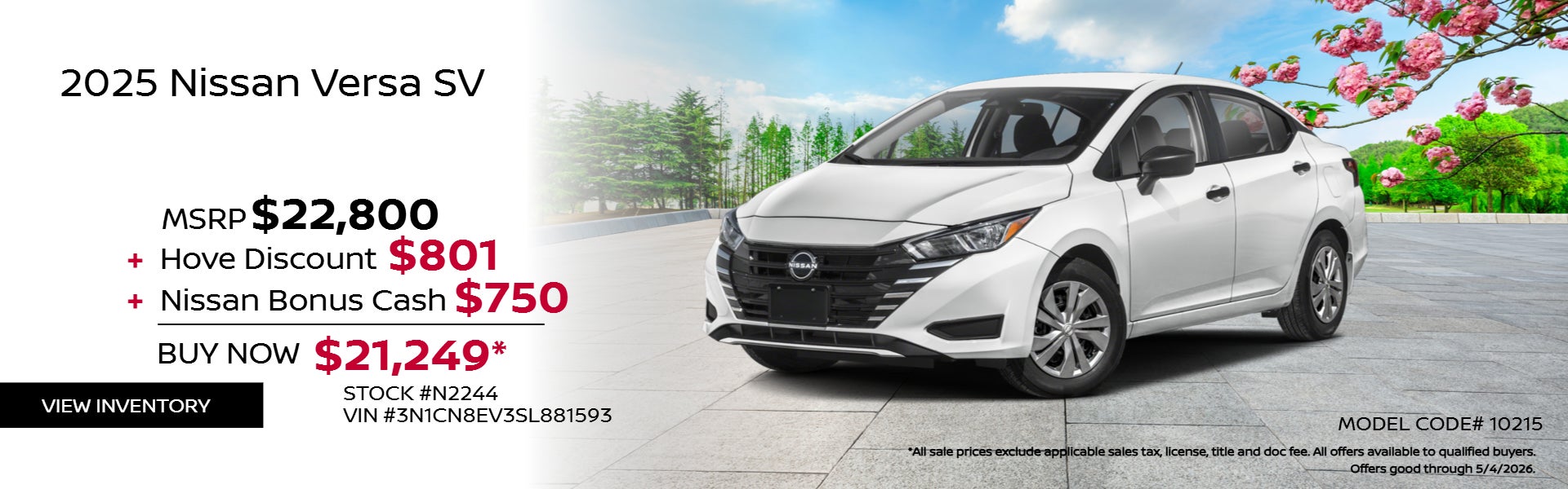 White Versa on offer spring theme