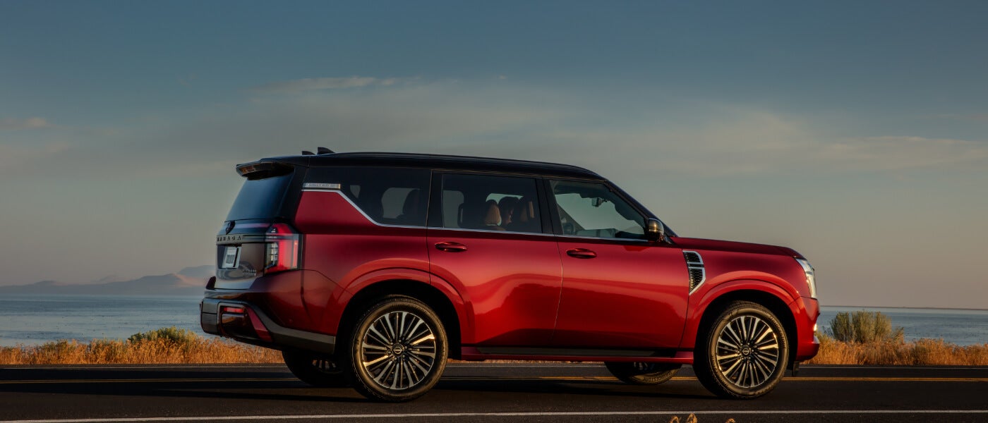 2025 Nissan Armada side view at sunset
