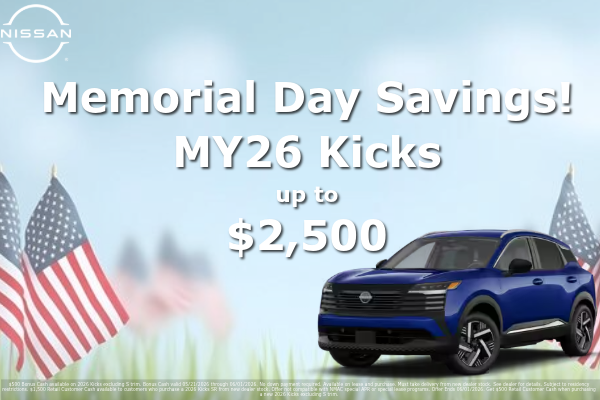Memorial Day Savings MY26 Kicks up to $2,500