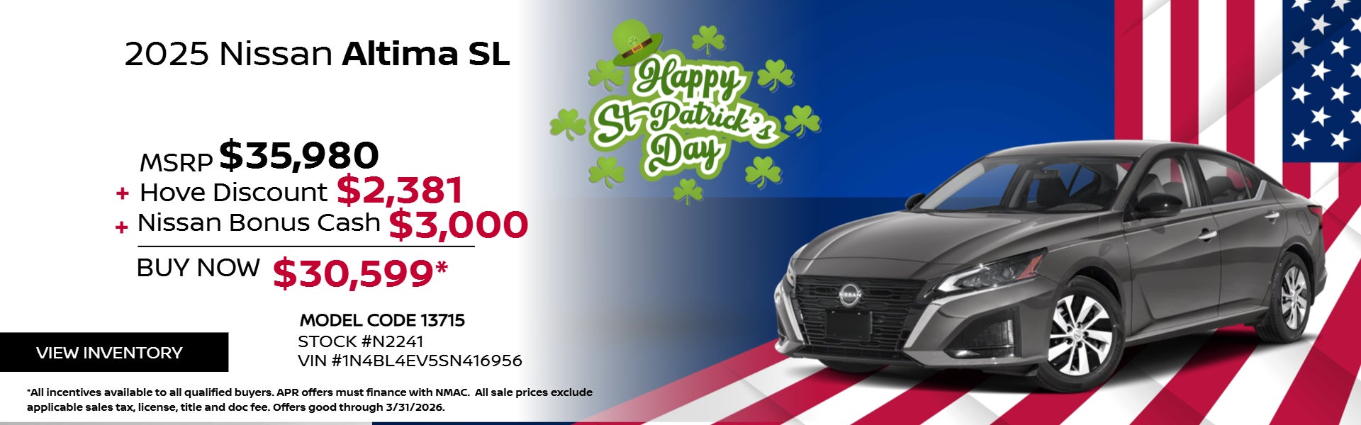 Silver 2025 Nissan Altima on President Day theme