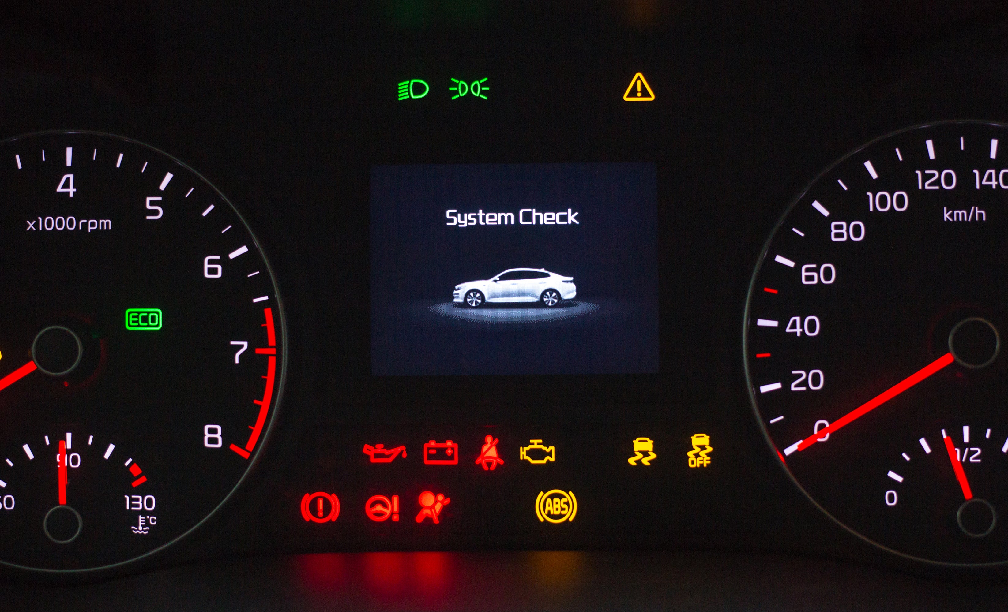 Vehicle dashboard warning light inspection